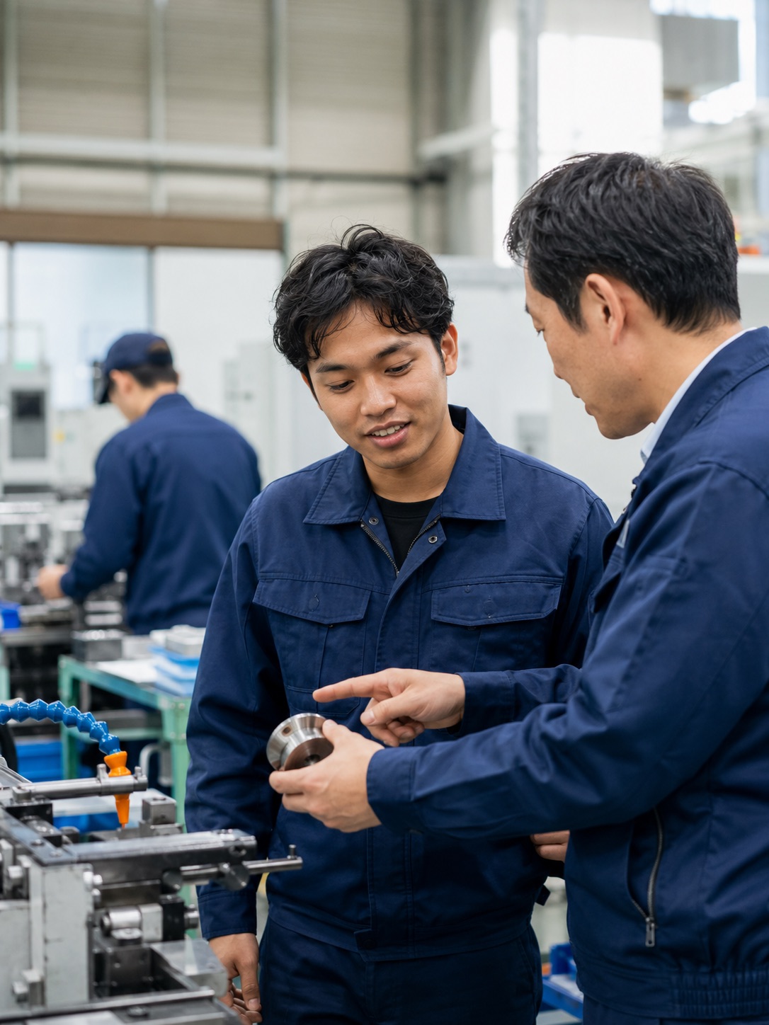 日本の職場で働く外国人スタッフ