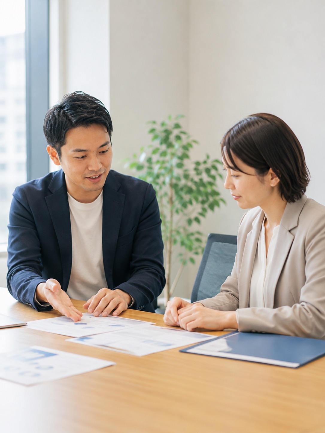 企業担当者と打ち合わせをするヒトキワのスタッフ
